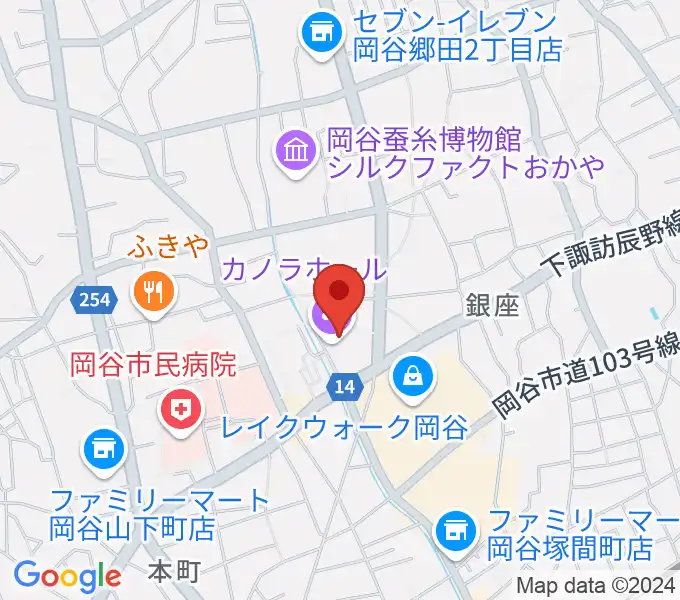 カノラホール 岡谷市文化会館の地図