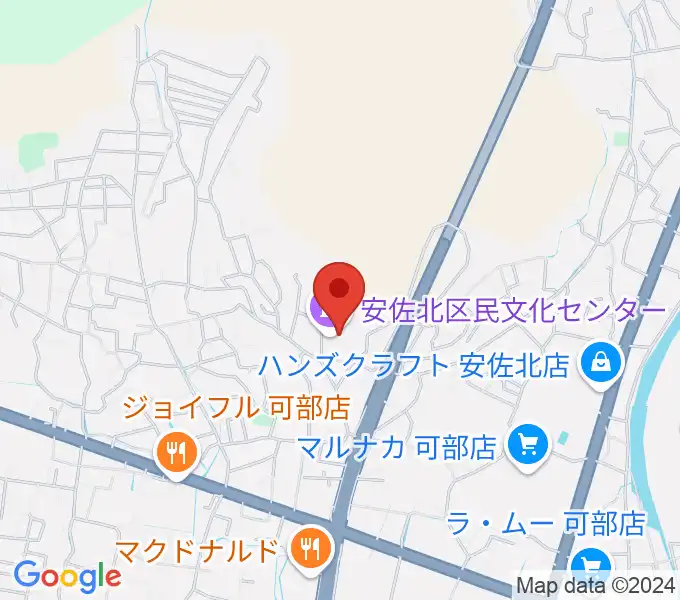 安佐北区民文化センターの地図