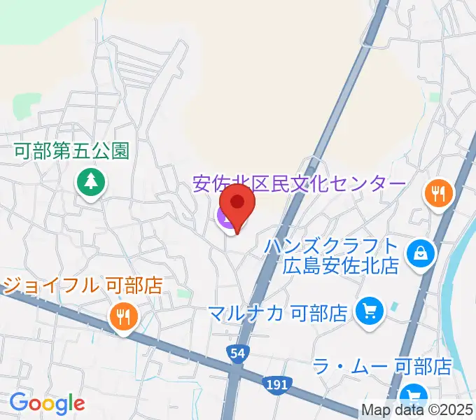 安佐北区民文化センターの地図