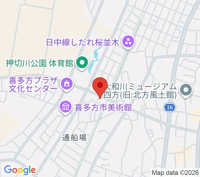 喜多方シティエフエムの地図