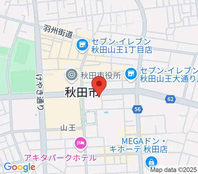 秋田コミュニティー放送の地図