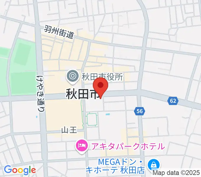 秋田コミュニティー放送の地図