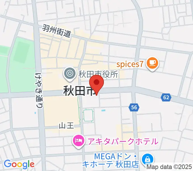 秋田コミュニティー放送の地図