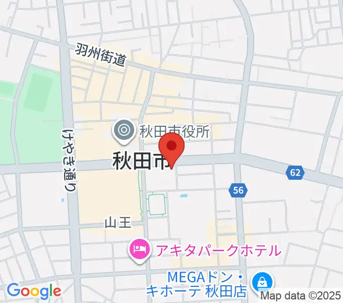 秋田コミュニティー放送の地図