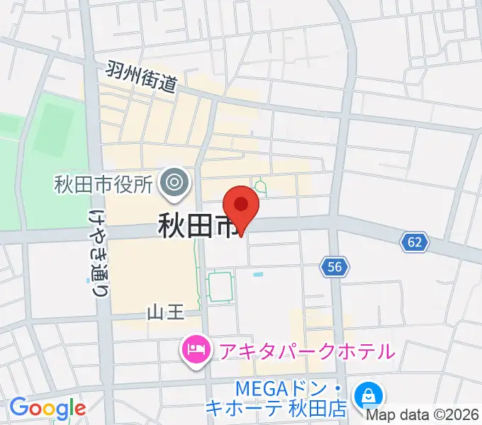 秋田コミュニティー放送の地図