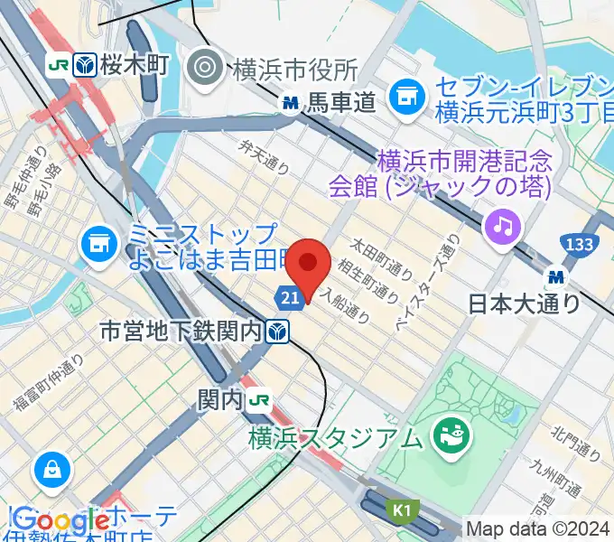 横浜BAYSISの地図