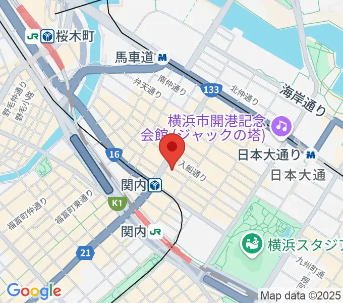 横浜BAYSISの地図