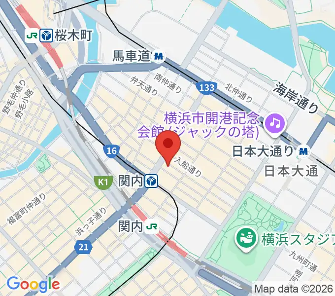 横浜BAYSISの地図