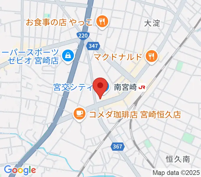 宮崎サンシャインFMの地図