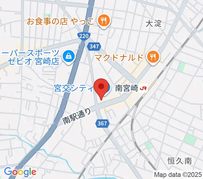 宮崎サンシャインFMの地図