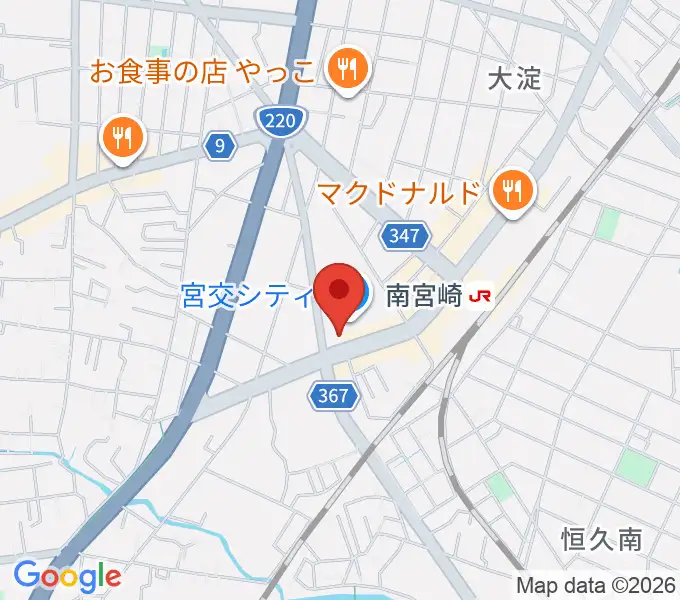 宮崎サンシャインFMの地図
