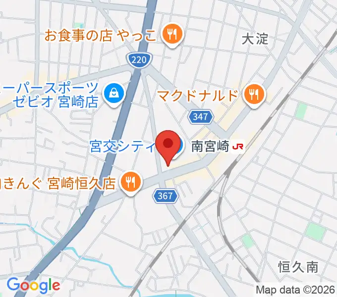 宮崎サンシャインFMの地図
