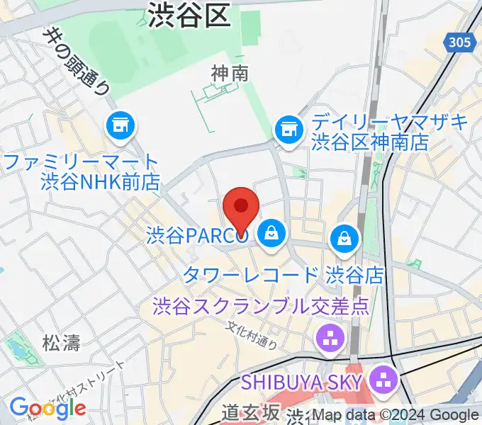 aube渋谷の地図