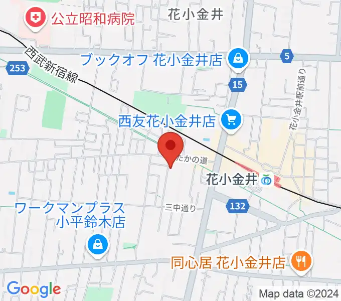 花小金井ライブハウスTSPの地図