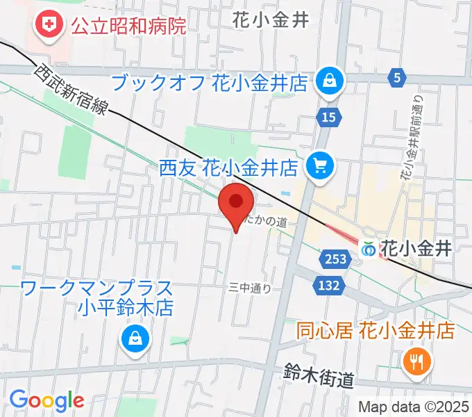 花小金井ライブハウスTSPの地図