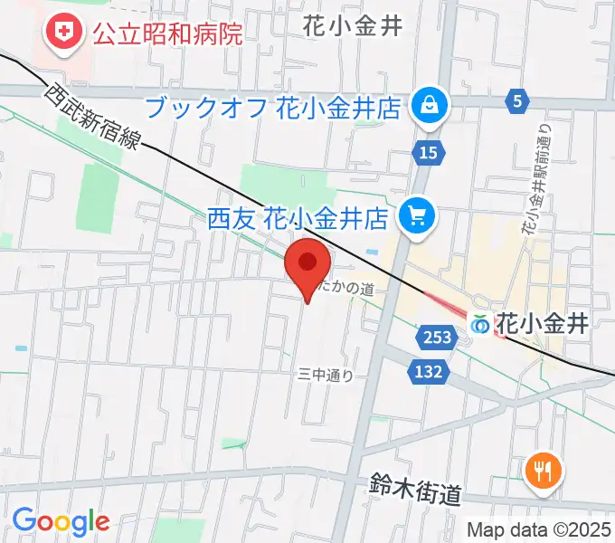 花小金井ライブハウスTSPの地図