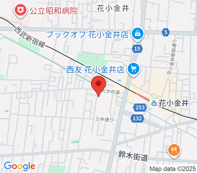 花小金井ライブハウスTSPの地図