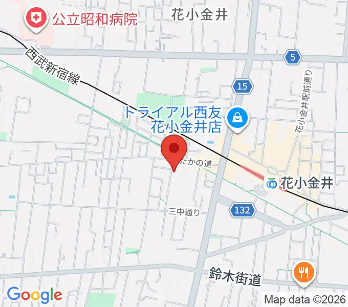花小金井ライブハウスTSPの地図