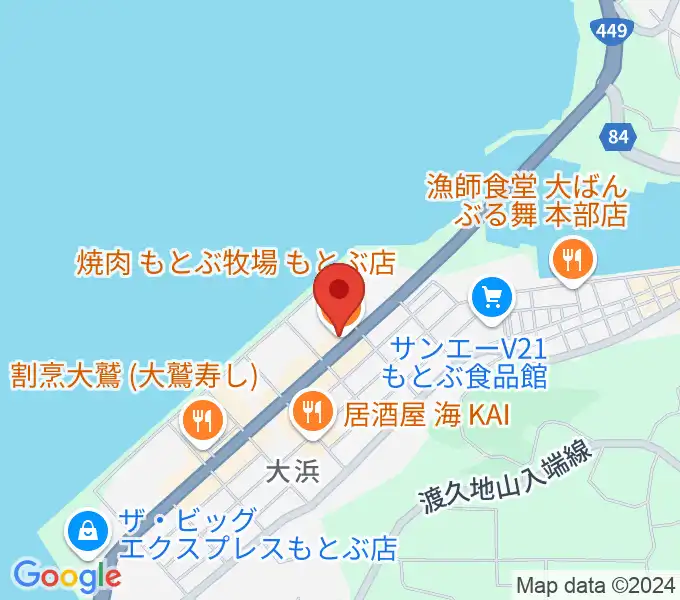 ちゅらハートFMもとぶの地図