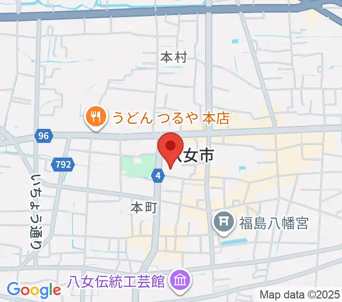 八女市民会館 おりなす八女の地図