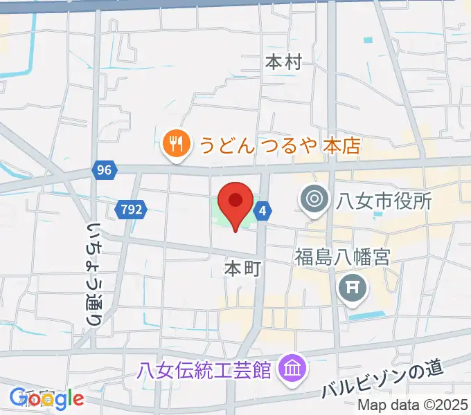 八女文化会館の地図