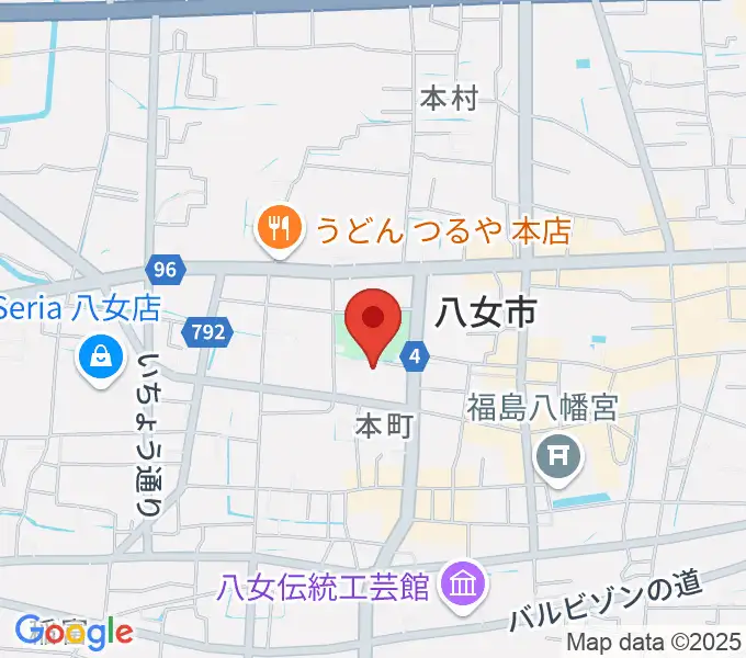 八女文化会館の地図