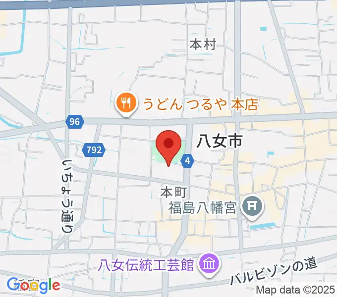 八女文化会館の地図