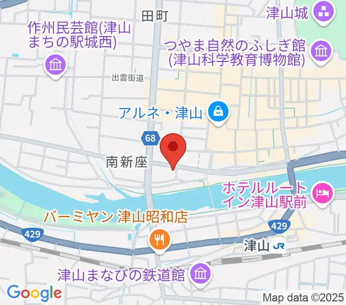 エフエムつやまの地図