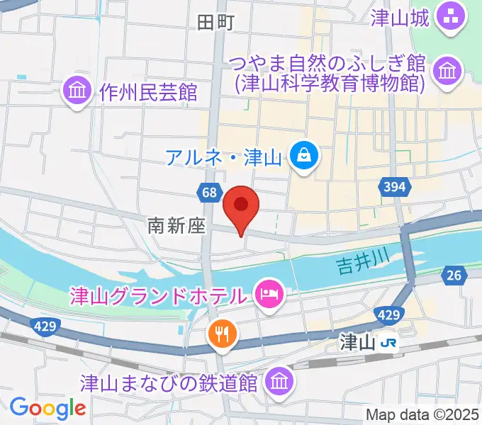 エフエムつやまの地図