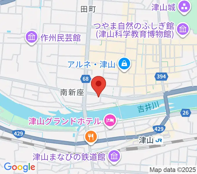 エフエムつやまの地図