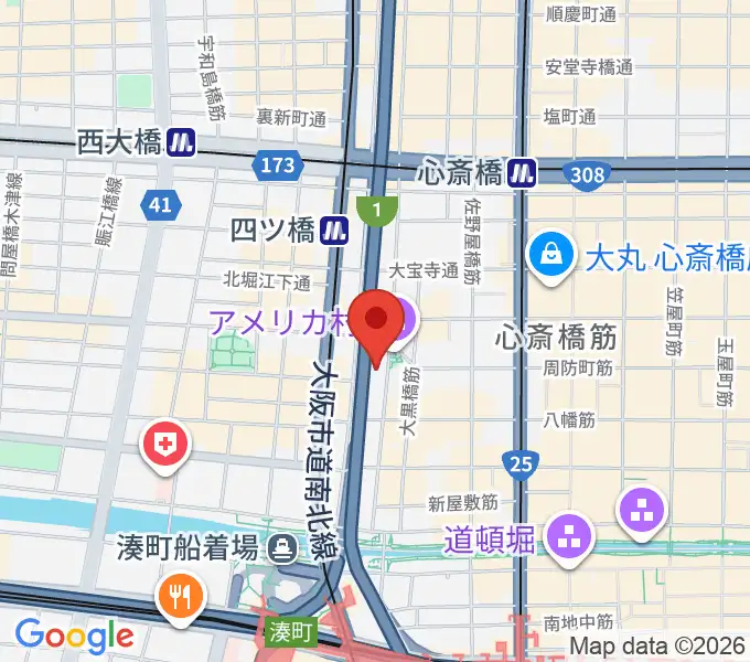 アメリカ村DROPの地図