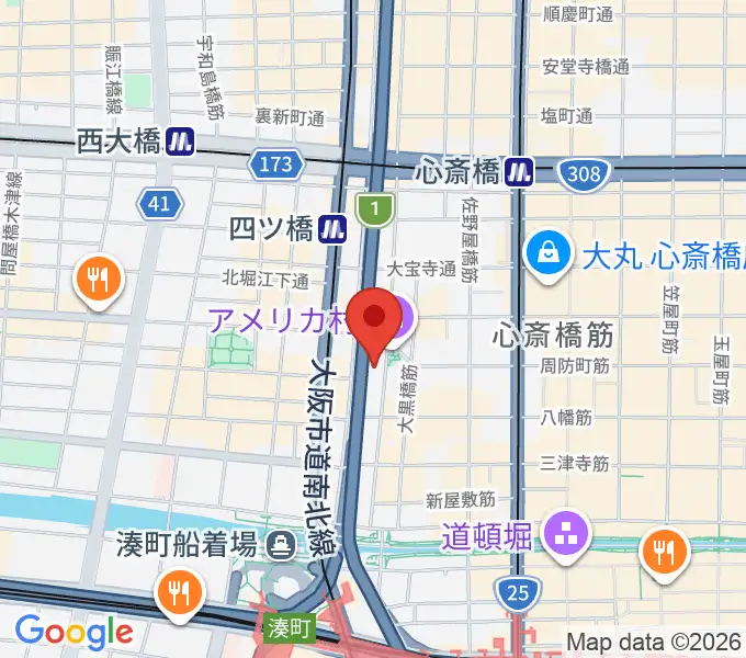 アメリカ村DROPの地図