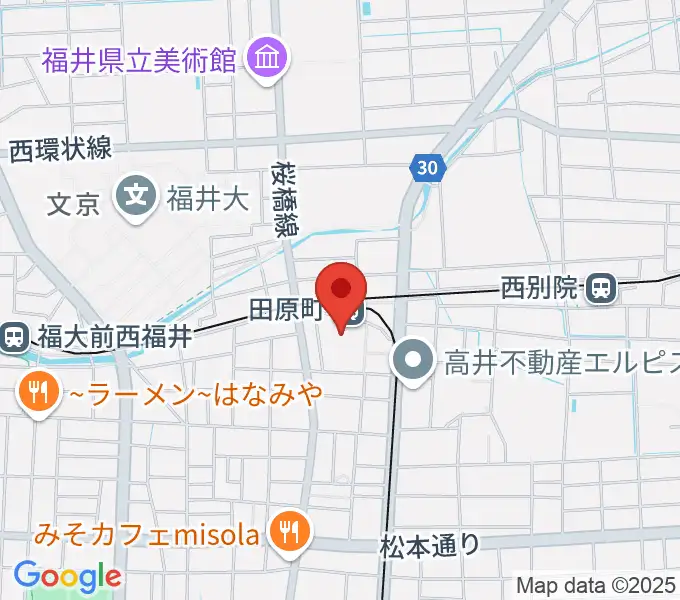 福井街角放送（Radioあいらんど）の地図