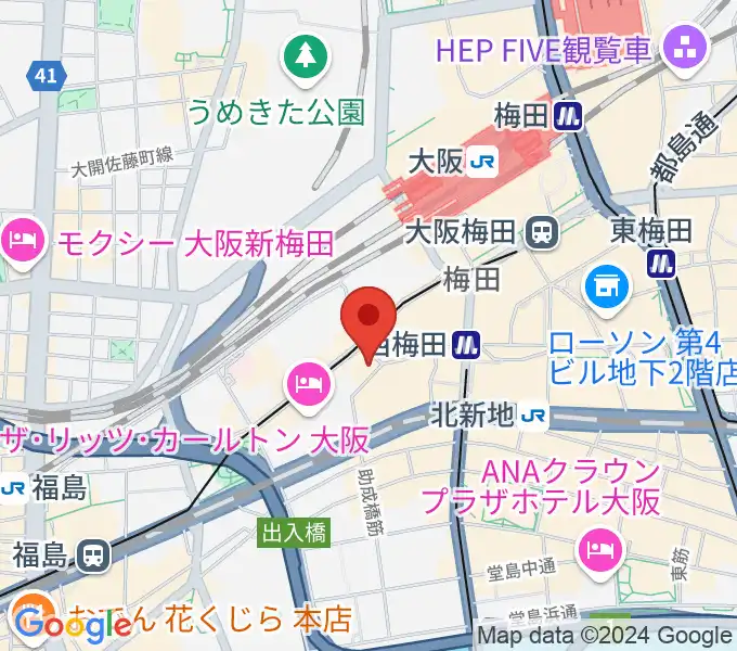 ウメダFM Be Happy!789の地図