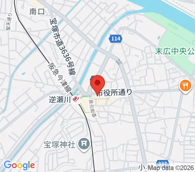 ハミングFM宝塚の地図