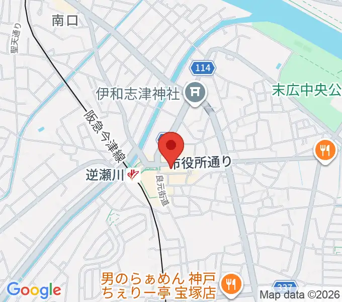 ハミングFM宝塚の地図