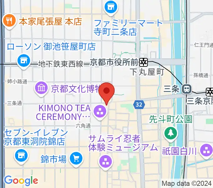 京都三条ラジオカフェの地図