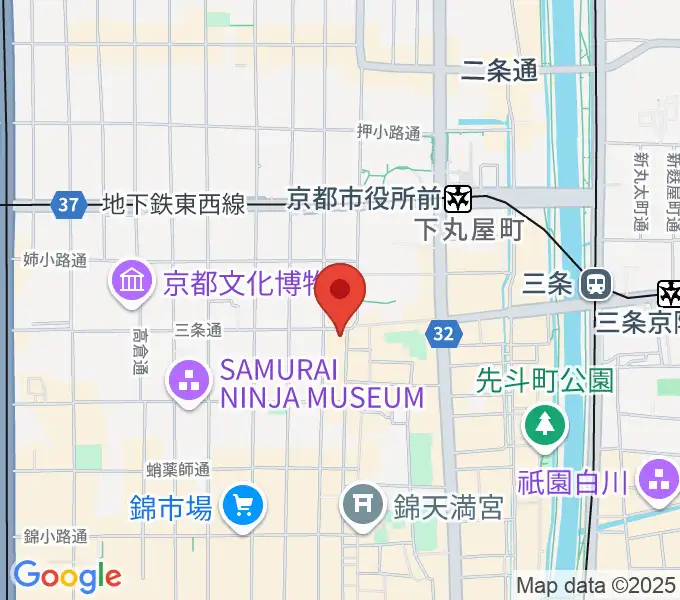 京都三条ラジオカフェの地図