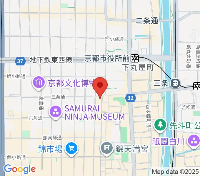 京都三条ラジオカフェの地図