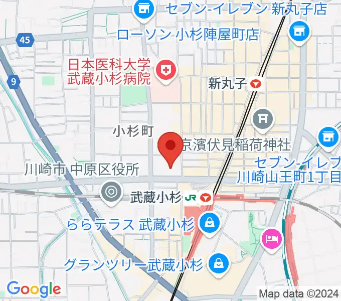 かわさきFMの地図