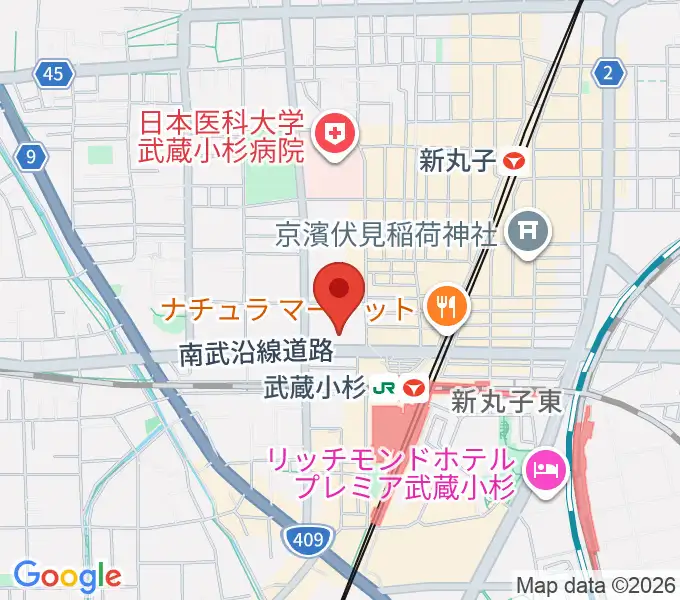 かわさきFMの地図