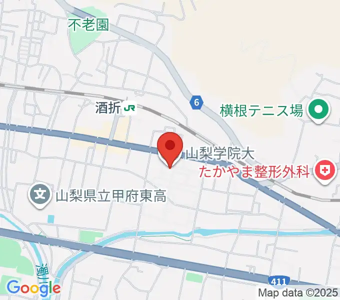 エフエム甲府の地図