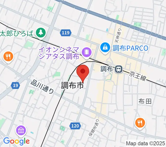 調布市文化会館たづくりの地図