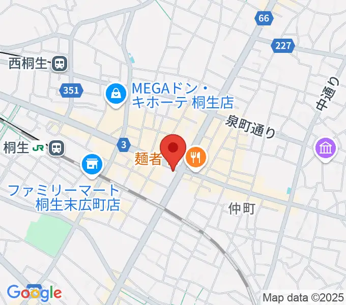 FM桐生の地図