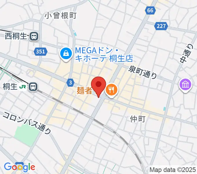 FM桐生の地図
