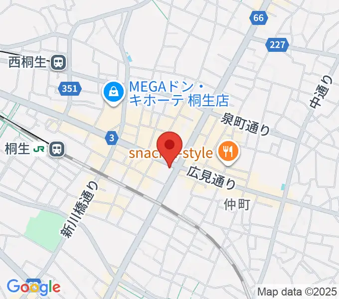 FM桐生の地図