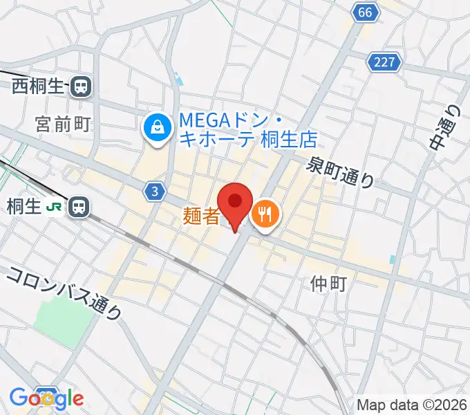 FM桐生の地図