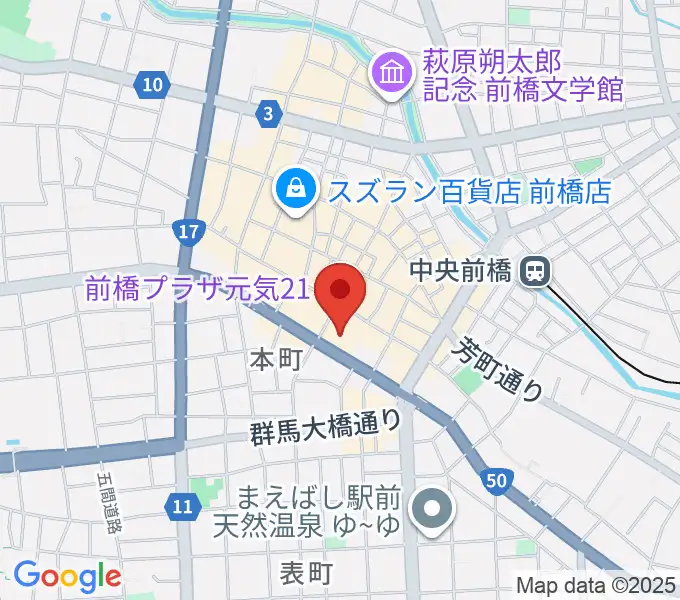 まえばしCITYエフエムの地図