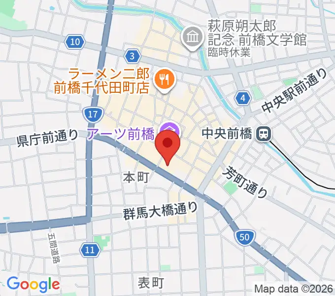 まえばしCITYエフエムの地図