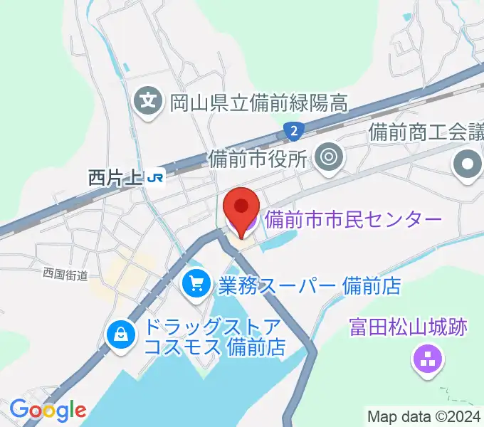 備前市市民センターの地図